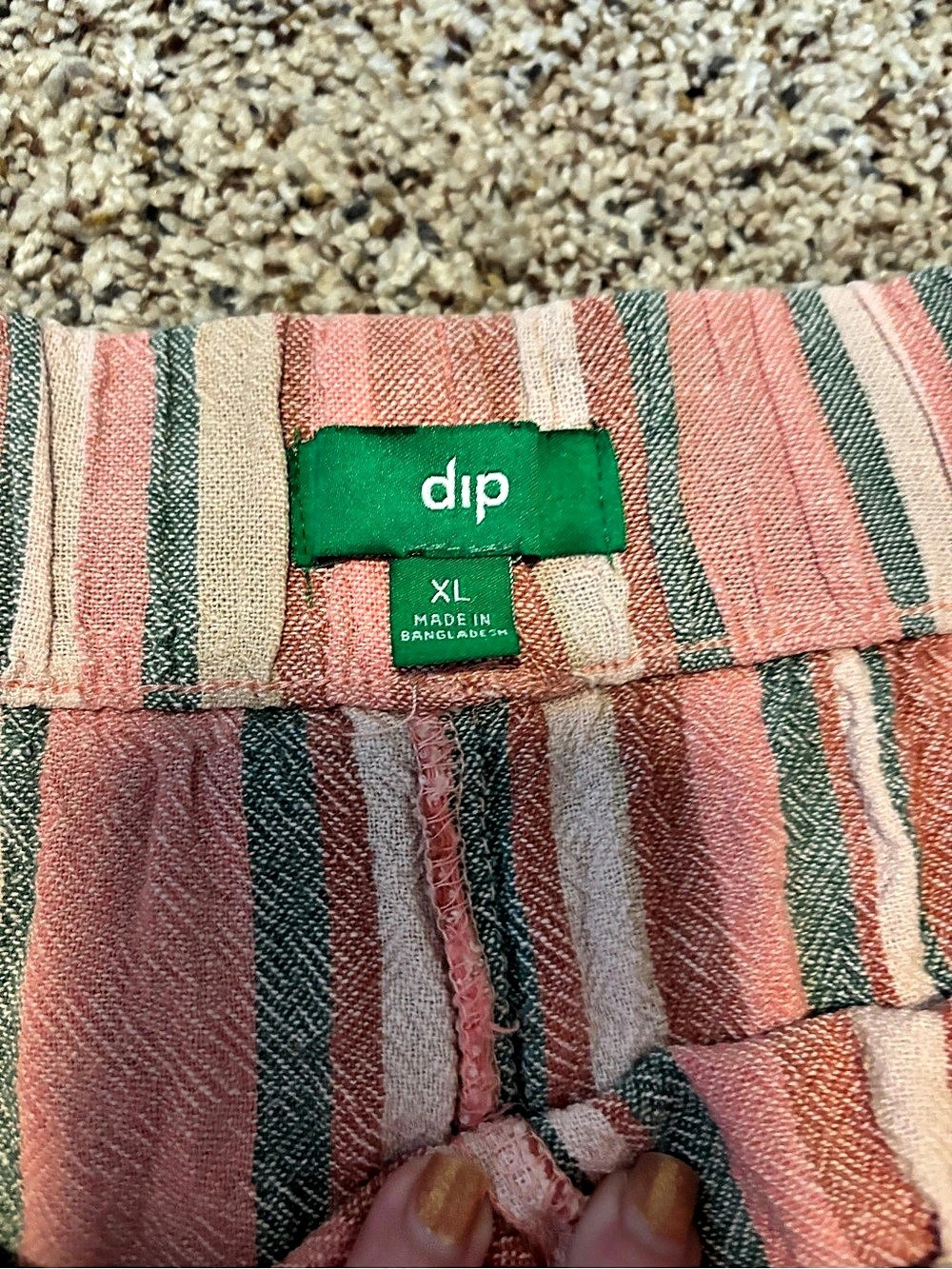 dlp Striped High Waist Shorts in Pink & Green XL - Picture 2 of 4